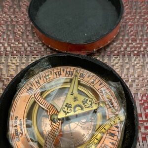 Like Antique Brass & Copper Sundial Compass, with  Box Gift